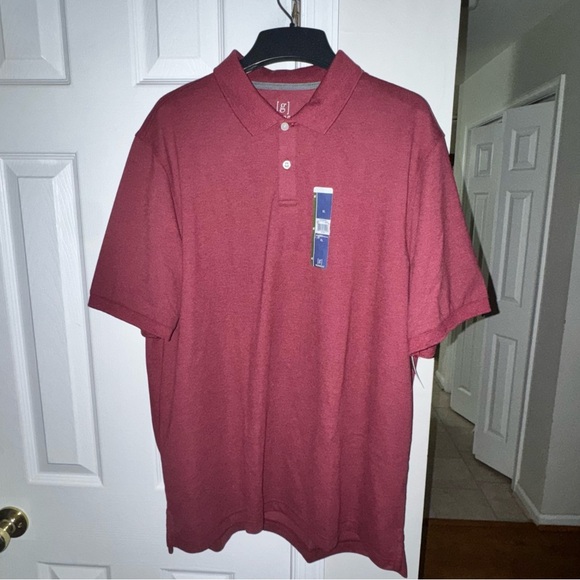 George Men's XL Pique Polo Shirt Heritage Russet Heather NWT Big Vtg 90s Stretch - Picture 3 of 12